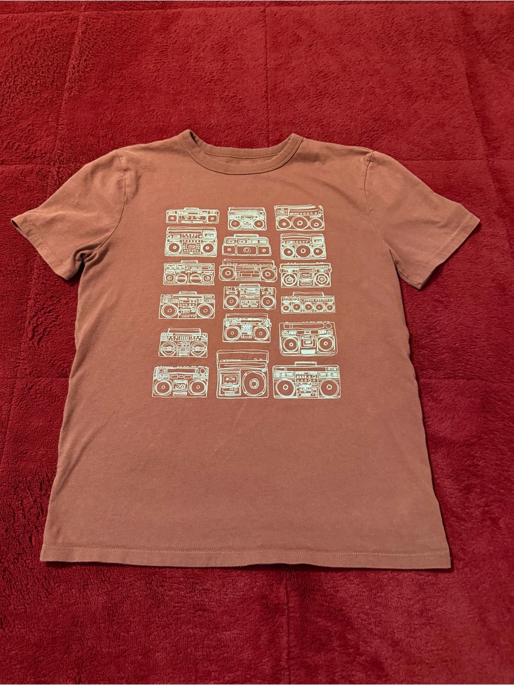 Gap Kids Everyday Graphic Tee XXL 14-16 Mocha Brown Retro Boombox
